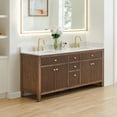 thumbnail image 2 of Cerrito 72" Wood Vanity in Brown Brushed Oak Engineered Stone Top no Mirror, 2 of 14
