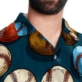 thumbnail image 5 of Baseball Men's Short Sleeve Hawaiian Poplin Shirt, Casual Printed Button Down Summer Beach Shirts - Unisex, 5 of 6