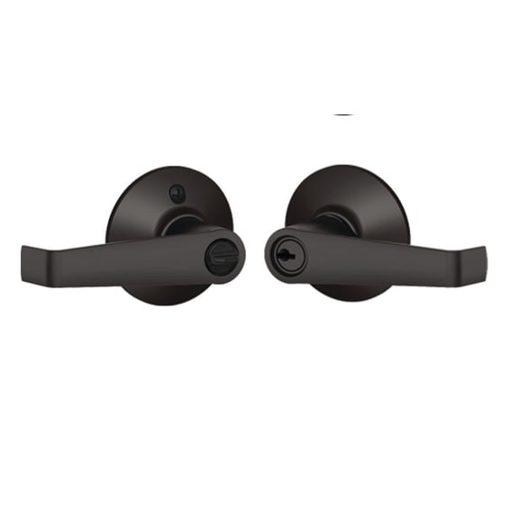 SCHLAGE F51A ELA 622 Elan Lever Keyed Entry Lock, Matte Black