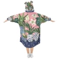 thumbnail image 2 of FORMRS Wearable Blanket Hoodie with Sleeves for Kids Cozy Flannel Sweatshirt, Floral Vase, 2 of 7