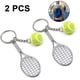 thumbnail image 1 of Elegante llavero de tenis, aleación de zinc de calidad, pulido por ambos lados, para decoración de automóviles y bicicletas, fácil de usar, 2 piezas, 1 of 8
