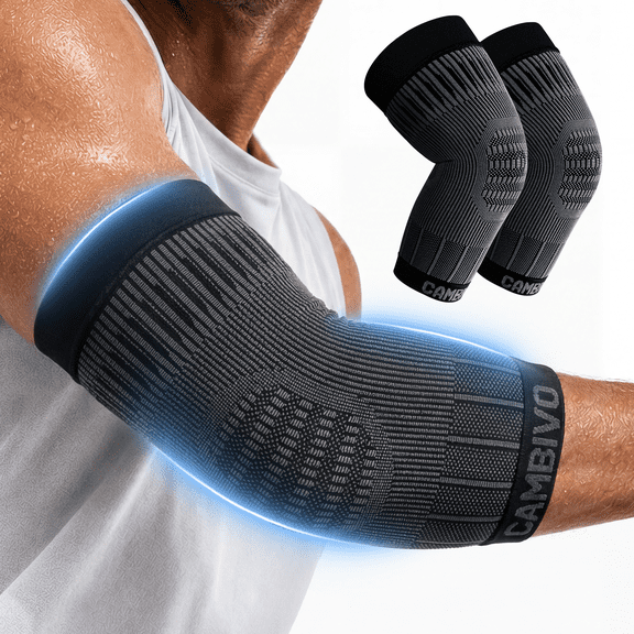 CAMBIVO Tennis Elbow Brace & Compression Sleeve for Tendonitis, Breathable Elbow Support for Men & Women, 1 Pair