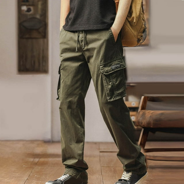 Pantalon de Travail Léger pour Homme, Séchage Rapide, Pantalon Cargo Homme, Pantalon de Travail Homme, Pantalon Long Homme, Pantalon Cargo Ample pour Homme (Vert Armée,M)