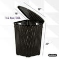 Corner Laundry Hamper Basket with Lid 50 Liter Brown Wicker Hamper