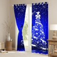 thumbnail image 3 of Feelyou Christmas Tree Kids Curtains Pack of 2 (42x84 Each), Magic Jungle Reindeer Curtains Blackout, Glitter Xmas Stars Print Bedroom Curtains, Window Curtains Decor, 3 of 6