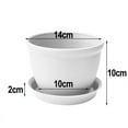 thumbnail image 2 of 2PCS Plastic Round Thickened Flower Pot With Bottom Holder 14cm*10cm*10cm, 2 of 8