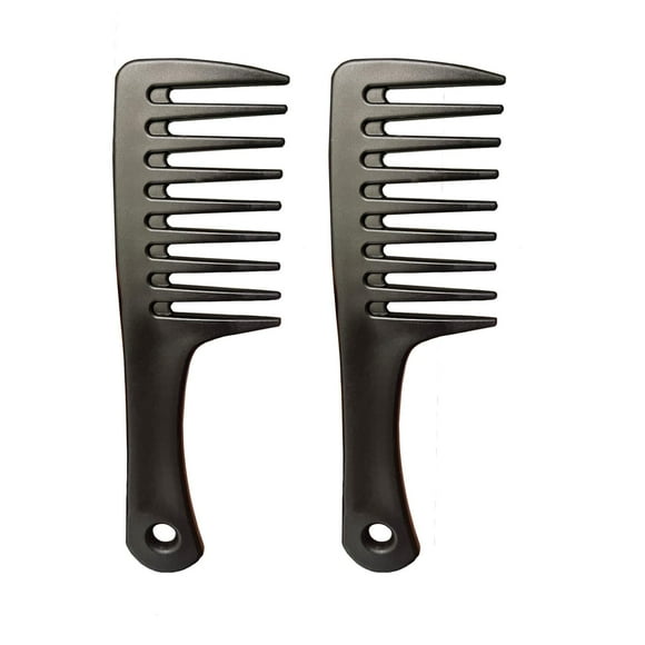 Mini peines para el cabello, paquete de 2 peines pequeños de dientes anchos, peine para desenredar, cepillo para el cabello para mujeres, peine portátil para ducha de viaje para cabello rizado, largo,