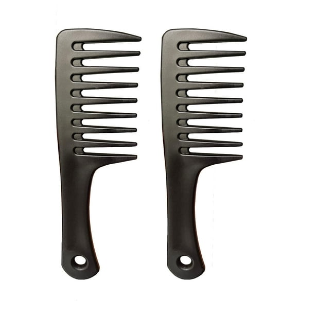 Mini peines para el cabello, paquete de 2 peines pequeños de dientes anchos, peine para desenredar, cepillo para el cabello para mujeres, peine portátil para ducha de viaje para cabello rizado, largo,