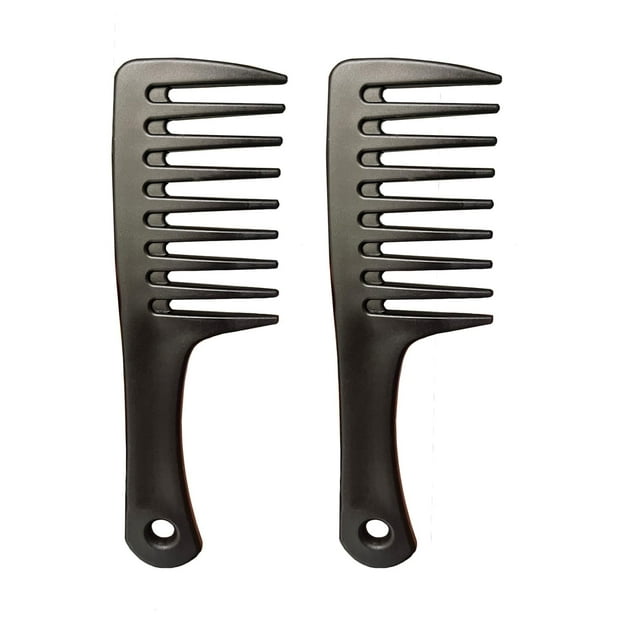 Mini peines para el cabello, paquete de 2 peines pequeños de dientes anchos, peine para desenredar, cepillo para el cabello para mujeres, peine portátil para ducha de viaje para cabello rizado, largo,