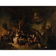 thumbnail image 2 of Richard Brakenburgh 14x12 Gold Ornate Wood Frame and Double Matted Museum Art Print Titled - Tavern Scene (1692), 2 of 4