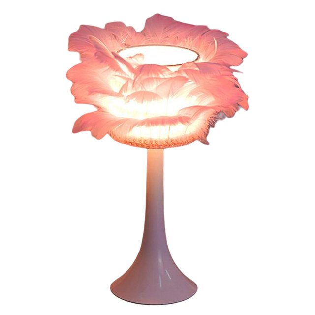 Lámpara de LED de plumas románticas, luz para , Rosa Gloria Lámpara de noche