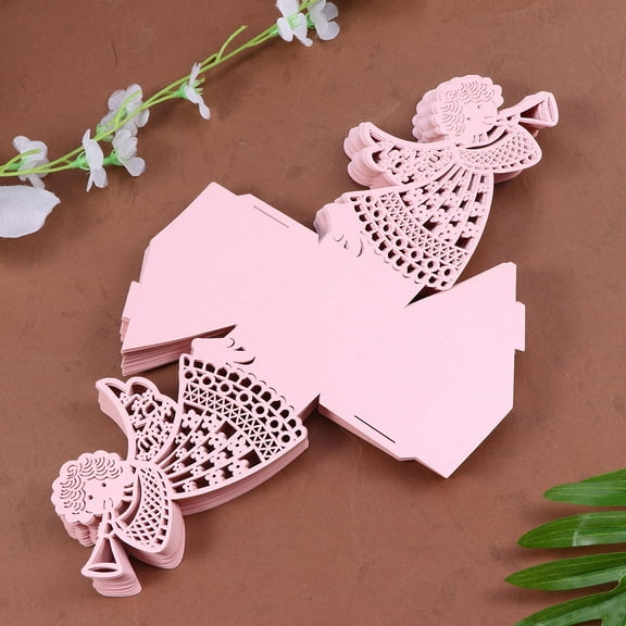 Masteelf 50pcs Pink Wedding Favor Boxes Paper Sweets Candy Box for Parties or Showers Easy Assembly