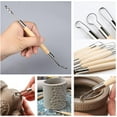 thumbnail image 5 of 14PCS Aluminum Handle Clay Sculpture Tools Sculpture Polymer Clay and Pottery Ceramics Ribbon Sculpting Tools Set Platinum Silver Detail Texture Tools for Sculpture Pottery DIY, 5 of 8