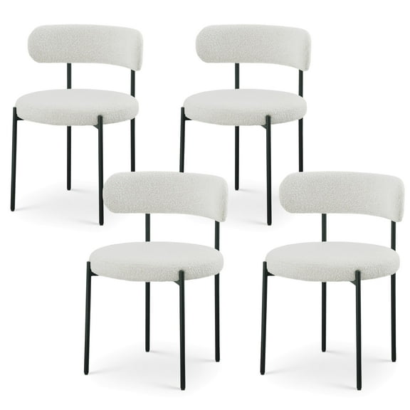 Meridian Furniture Beacon Cream Boucle Fabric Dining Chair (Set of 4)