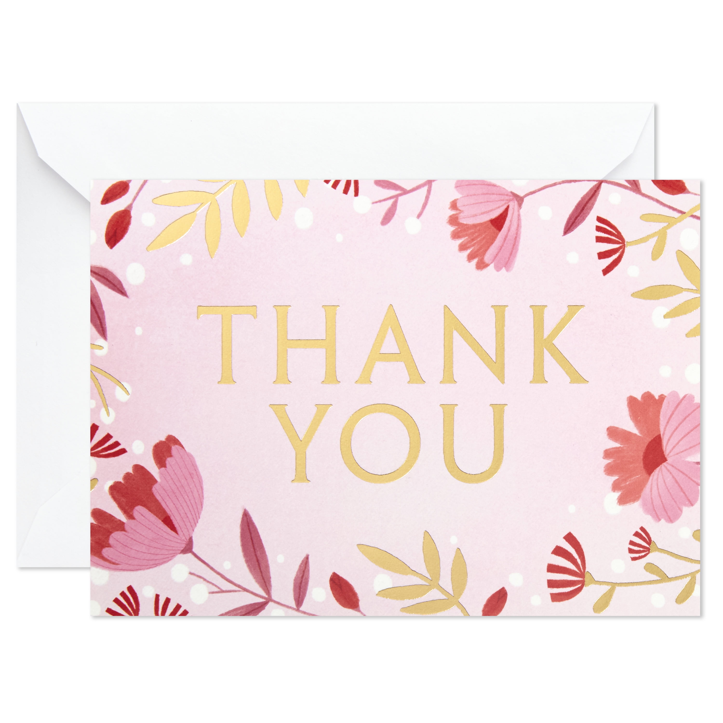 Hallmark Blank Thank-You Notes, Pink Floral, 40 ct.