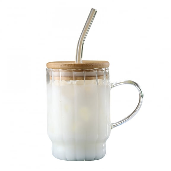 ACDANC 20 oz Glass Tumbler with Straw and Lid - Glass Cup with Lid and Straw,Smoothie Cup,Iced Coffee Cup