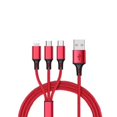 thumbnail image 3 of Multi USB cable, 3 in 1 universal charging cable nylon multiple charging cable Micro USB Type C for Android Galaxy S10 S9 S8 A5 J5, Huawei P30 P20, Honor, Oneplus, Sony, 1.2M 4 pieces, 3 of 5
