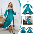 thumbnail image 6 of Guvpev Women Deluxe Princess Dress, Halloween Off-Shoulder Fancy Dress Costume with Crown & Eardrop Accessories, Video Game Character Cosplay Outfit for Halloween Dress up & Birthday Party, 6 of 8