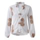 thumbnail image 4 of Puntoco Moda Mujer Cuello en V Camiseta de manga larga Estampado de verano Blusa suelta Volantes tops Puntoco Puntoco-3514, 4 of 6