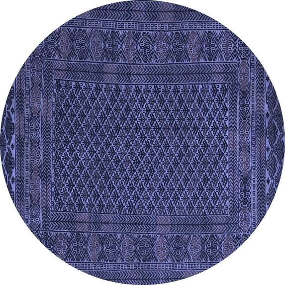 Ahgly Company Machine Washable Indoor Round Persian Blue Traditional Area Rugs, 8' Round