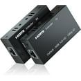 thumbnail image 1 of Extensor HDMI, Transmisor y Receptor HDMI 1080P hasta 60M (196 Pies), Repetidor de Emisor Ethernet HDMI sobre Cable Ethernet LAN Singal RJ45 Cat5e/Cat6/Cat7, Transmisor HDMI a RJ45 y RJ45 a HDMI, 1 of 7