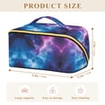 thumbnail image 4 of FORMRS Makeup Bag Travel Cosmetic Organizer for Women Fold Flat Zipper Pouch with Handle, Galaxy Pattern, 4 of 8