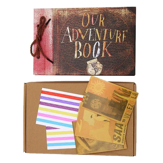 Álbumes de recortes DIY Diario de viajes de aventuras vintage Carpeta de fotos Álbumes de recuerdos de fotos de tapa dura 290 x 190 mm