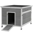 thumbnail image 2 of Canddidliike Wooden Duck Coop with Openable Roof, Removable Floor, Double Doors, Ramp, Six Ventilation Holes, Duck House for 3-6 Ducks or Chickens, 30" x 38" x 30", Gray, 2 of 11