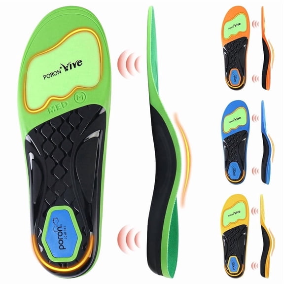 Ailaka Arch Support Insoles - 4 Heights (29-35mm) for Flat Feet, High Arch & Plantar Fasciitis, Men/Women Orthotic Inserts