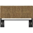thumbnail image 4 of Maykoosh Mountain Lodge Headboard, Coastal Design, Handwoven Water Hyacinth Seagrass, Matte Black Feet, Ideal for Rustic Decor-Size:Queen, 4 of 4