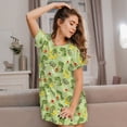 thumbnail image 3 of Balery Cute Dinosaurs Cartoon Camisón de manga corta con cuello redondo para mujer, cómodo y elegante., 3 of 6