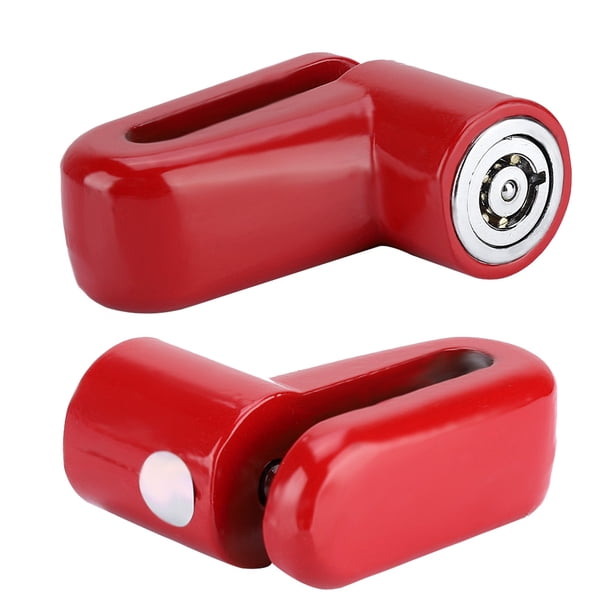 Seguridad Scooter Motocicleta, Antirrobo Bicicleta De Servicio Pesado Alarma Bicicleta Bloqueo Coneeda De Freno Disco Rotor Bloqueo Rojo