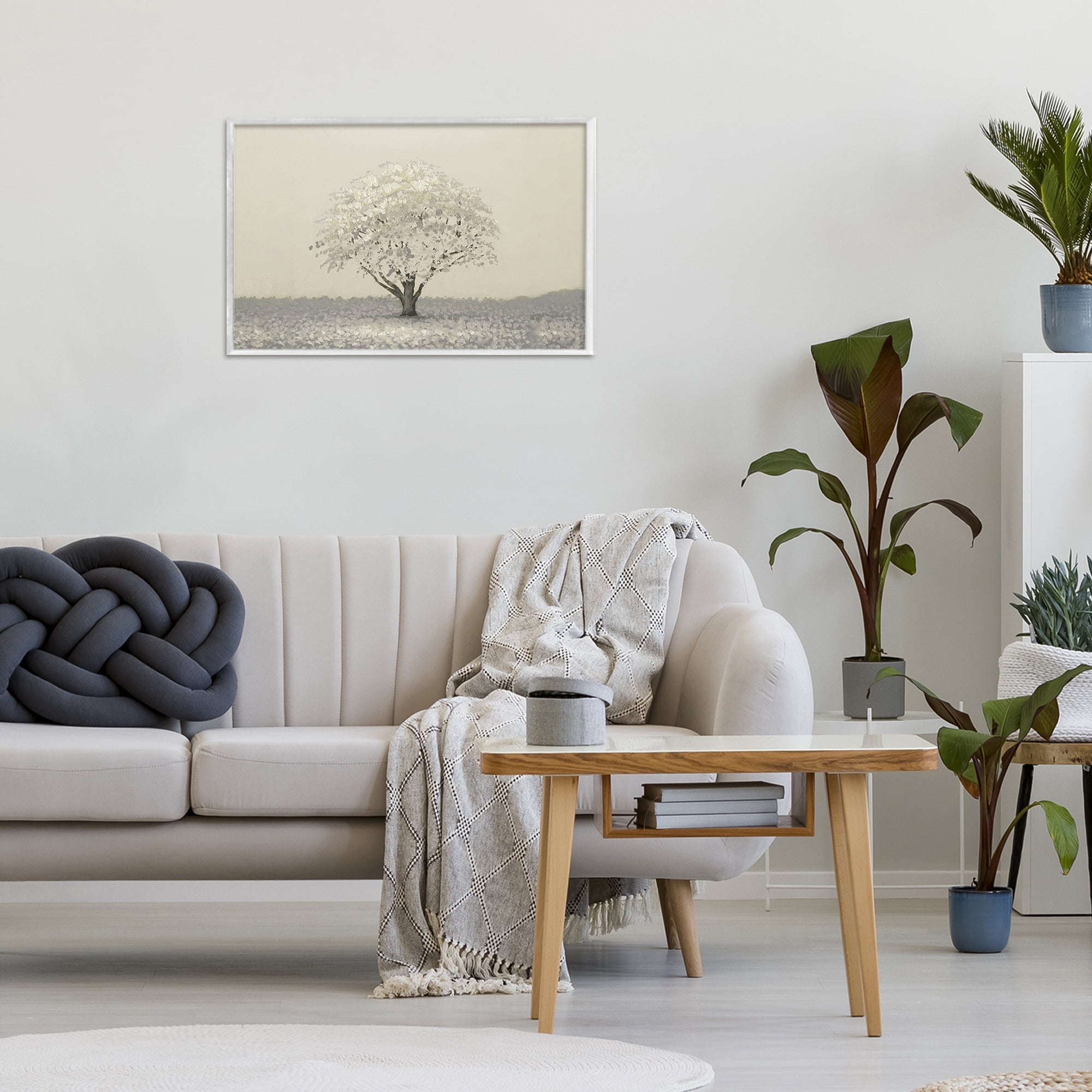 Stupell Industries Neutral Radiance Tree White Framed Giclee Art, design by Michael Marcon