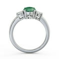 thumbnail image 3 of 1.40 Ct Oval Cut Emerald Gemstone Genuine Diamond Beautiful Three Stone Ring for Engagement 14K White Gold Size 5, 3 of 7