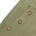 thumbnail image 2 of Lovskoo Capri Pants for Women Casual Tight High Waisted Drawstring Button Pocket Cropped Pants Green, 2 of 9