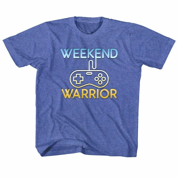 Gamer Society Weekend Warrior Kids T Shirt - XL (18-20 years), Blue Heather