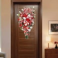 thumbnail image 3 of Artificial Christmas Teardrop Swag for Door Wall Windows with Bow Christmas Door, 3 of 8