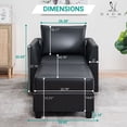 thumbnail image 3 of Naomi Home Elizabeth Modern DIY Collection-Color:Black,Fabric:Air Leather,Style:Accent Chair with Ottoman, 3 of 8