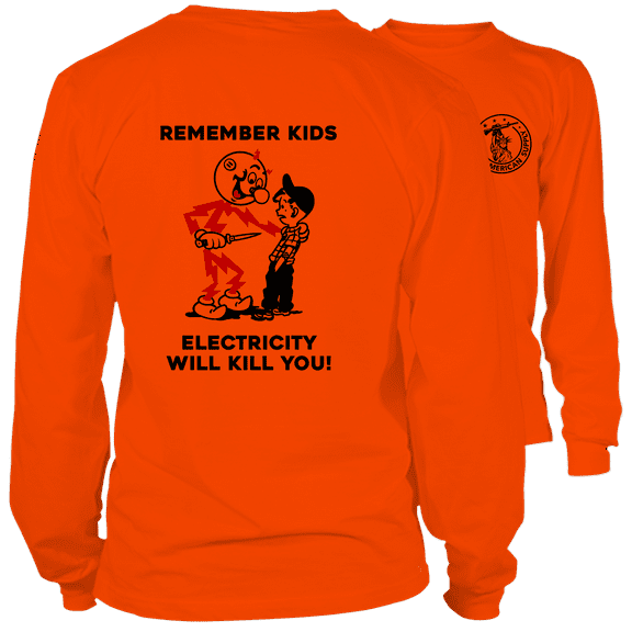 Remember Kids - Long Sleeve Hi-Vis Safety Orange Shirt