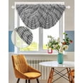 thumbnail image 3 of Waterfall Valances for Windows, Geometric Lattice, Kitchen Sheer Valance Curtains, Black Grey Classic Farmhouse Plaid Rod Pocket Elegant Swag Valances for Living Room Bedroom, 47.2"x38.5", 3 Panel, 3 of 8