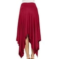 thumbnail image 3 of USSUMA Skirts for Women Trendy Summer Midi Skirt Solid Color Zipper Irregular Mid-Calf Skirt Retro Skirts Breathable Skirts Travel Up to 50% off Wine Skirt for Women S, 3 of 6