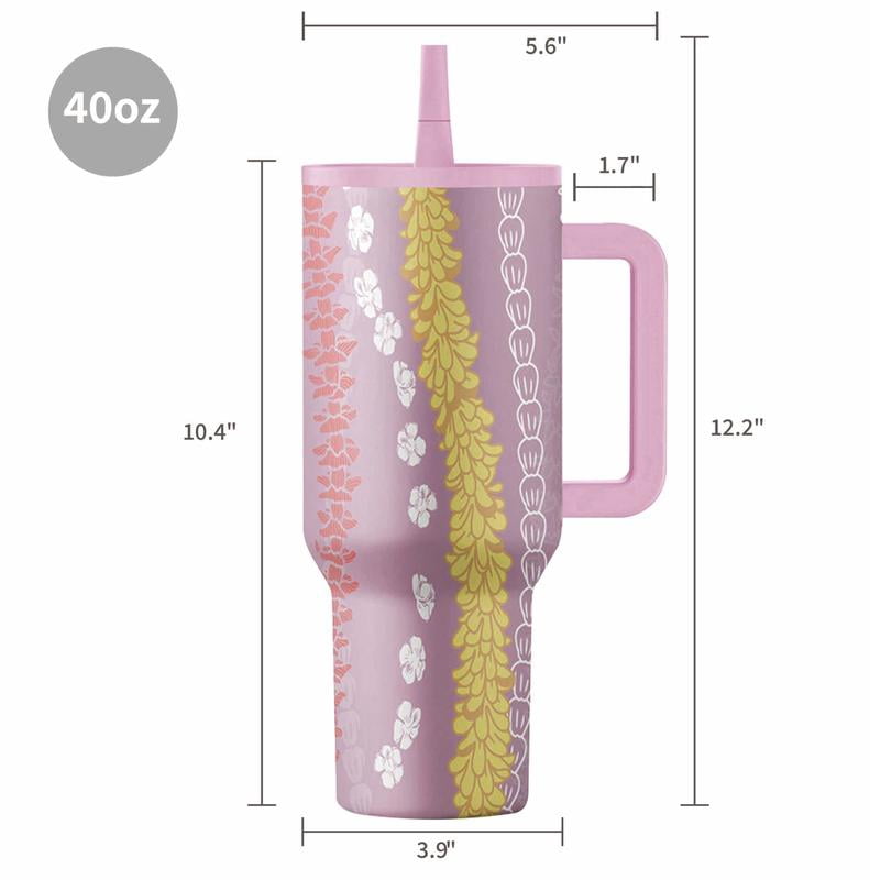 Island Crew 40 oz Lei Stainless Steel Tumbler, Pink
