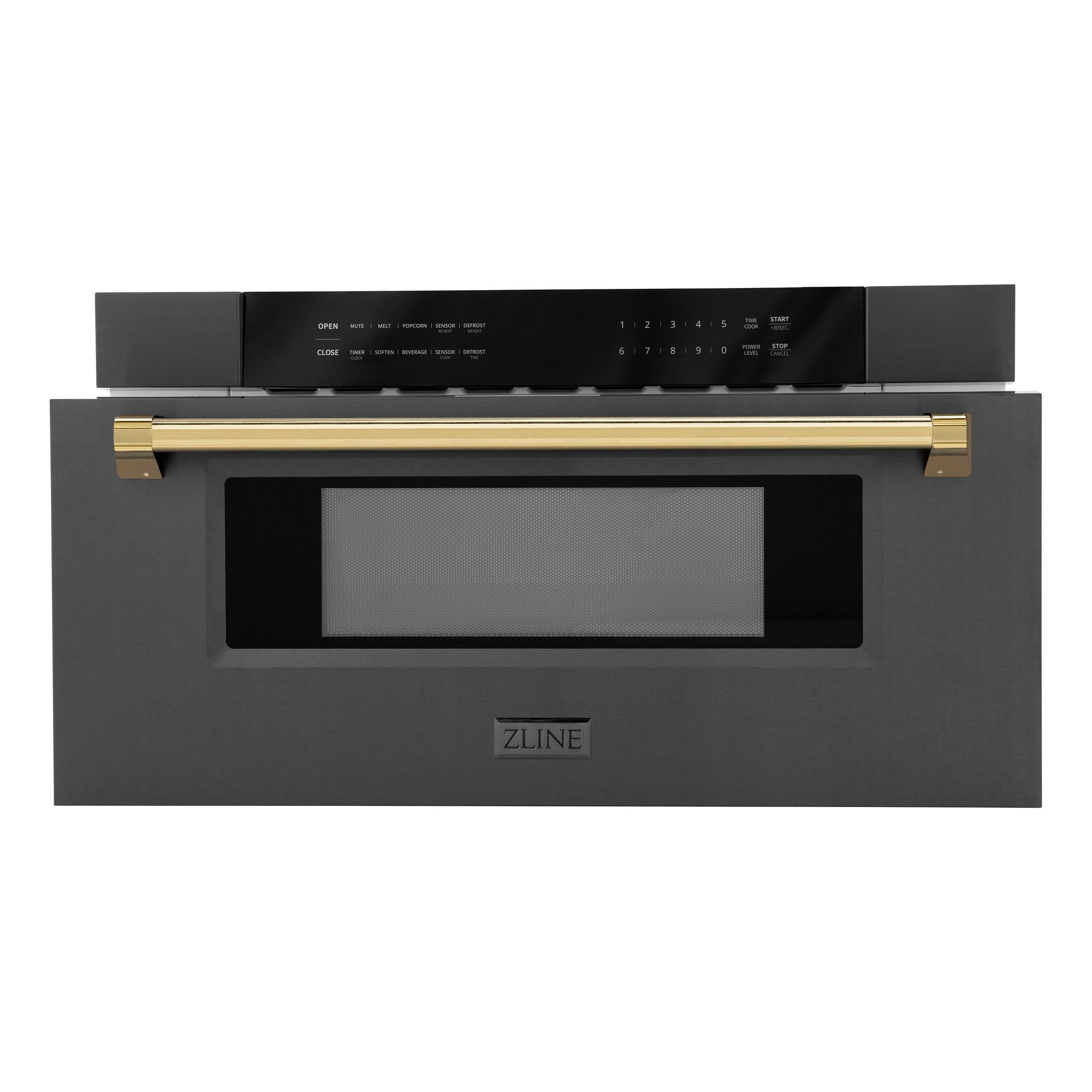 ZLINE Autograph Edition 24" 3rd Rack Top Control Built-In Tall Tub Dishwasher in White Matte with Gold Handle, 51dBa (DWVZ-WM-24-G)