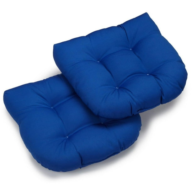 19 Inch U Shaped Twill Tufted Dining Chair Cushion Set Of 2 Color Royal Blue Com 19 Inch U Shaped Twill Tufted Dining, Royal Blue Dining Room Chair Cushions
