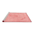 thumbnail image 2 of Ahgly Company Machine Washable Indoor Round Abstract Red Modern Area Rugs, 5' Round, 2 of 4