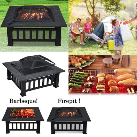 Ktaxon 32 Square Firepit Fire Bowl Patio Garden Square Stove Fire Pit Brazier Metal Best Shop Fire Pits