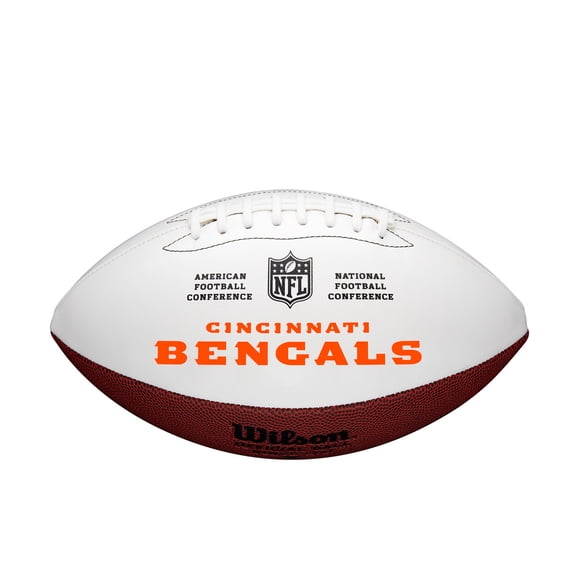 Cincinnati Bengals Wilson NFL Live Signature Autograph White Panel Football - Deflated