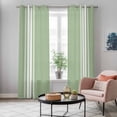 thumbnail image 5 of Sage Green Kitchen Curtains 84 Inch Length, Farmhouse Sage Green White Striped Grommet Top Bedroom Living Room Curtains, Light Filtering Cafe Curtain Drapes 2 Panels Set 84''x84'', 5 of 9