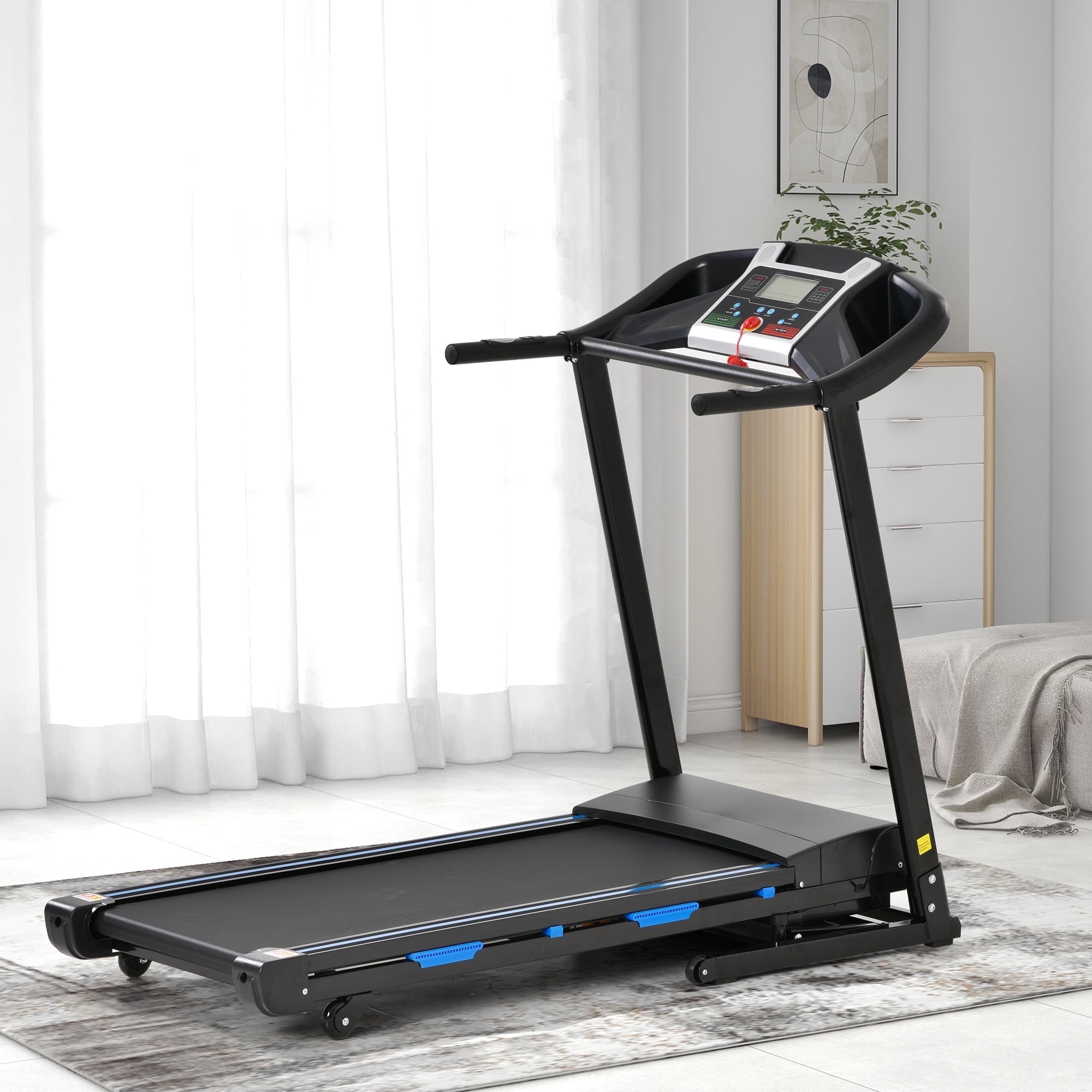 FLIMDER 330LBS Capacity 15% Auto Incline Folding Treadmills with APP for Home, 3.5HP 10MPH Speed Bluetooth Heart Rate Sensor for Running Walking Jogging Exercise Fitness