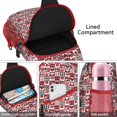 thumbnail image 4 of Sling Backpack,Red and Black Christmas Love Pattern Sling Bag with Water Bottle Holder,Waterproof Sling Bag for Men/Women with Headphone Jack for Hiking,Travel, 4 of 6